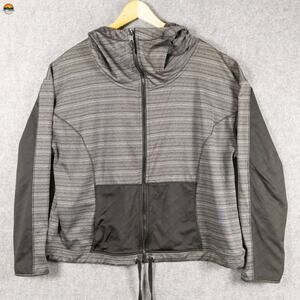 Livi Active Full-Zip Jacket Gray Athleisure Fitness Gym Plus Size Women's 14/16